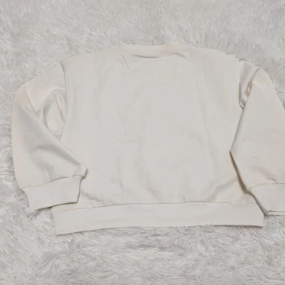 Solid White Girls Sweatshirt Casual Crew Neck Loopknit Long sleeve Size:5T NWOT - Picture 6 of 6